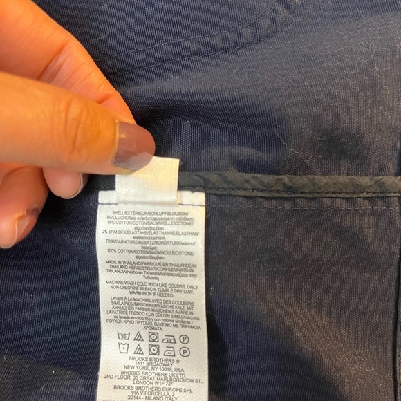 Brooks Brothers Women’s Navy Utility Jacket Size M | Button Front Belted Waist - Picture 9 of 14